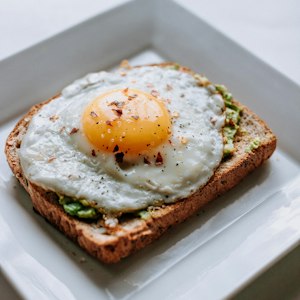 Avocado toast with poached eggs